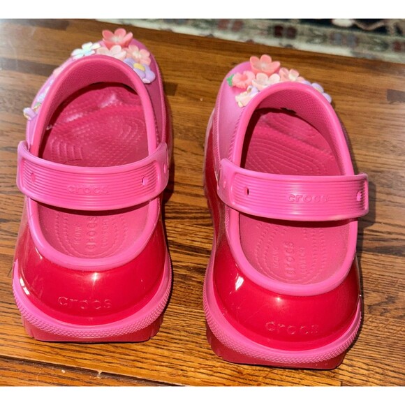 Crocs embellished Hot Pink Mega Crush Clogs Platform Heel  display picture 1